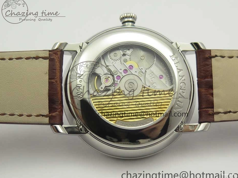 0712 Upgraded Villeret Quantième Complet 8 Jours SS Complicated Function OMF 1:1 Best Edition White Dial on Brown Leather Strap A 7983